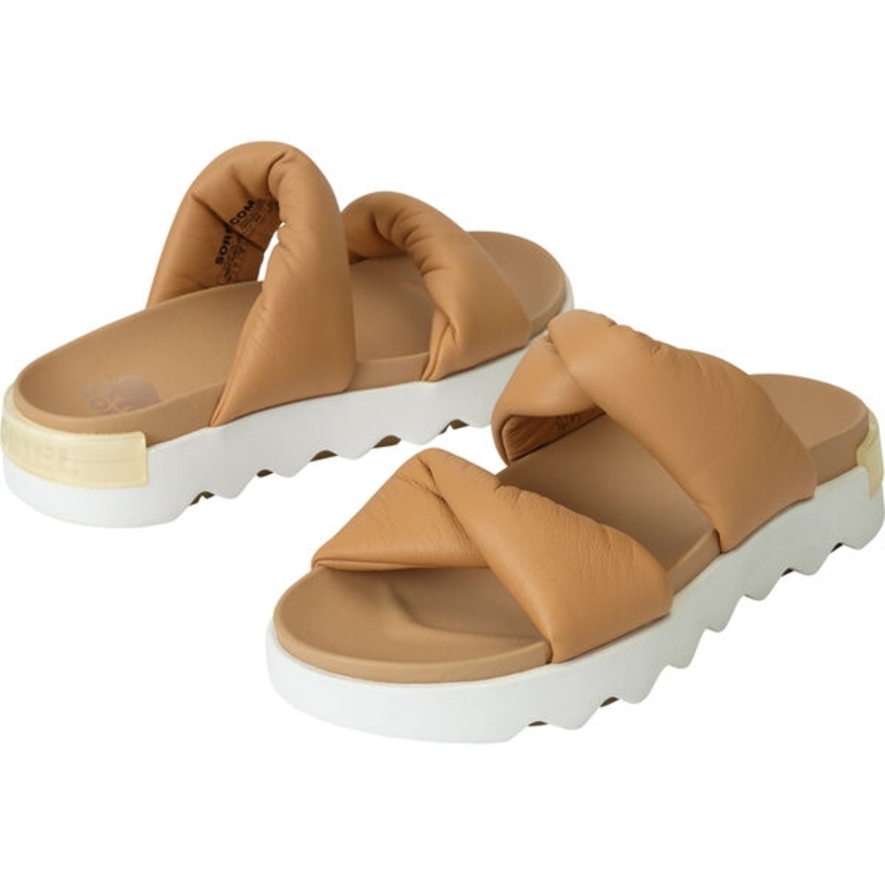 Sorel Tan and White Sandals with Minimalist Design